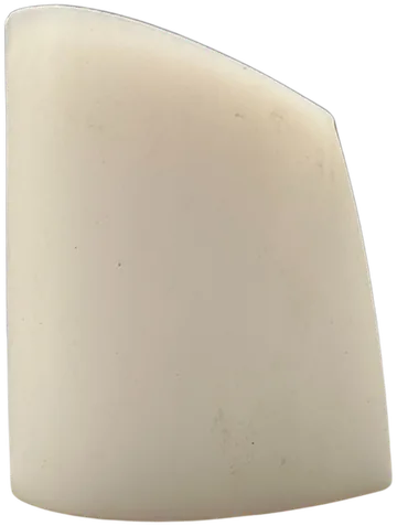 Tacco in plastica da 90 mm, modello 837, bianco, a mezza luna, visto di lato