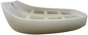 Zeppetta in plastica da circa 20 mm, modello 879, bianca, a cuneo, vista di tre quarti