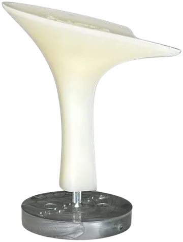 Tacco in plastica da 60 mm, modello 897, bianco, sinuoso, visto di lato