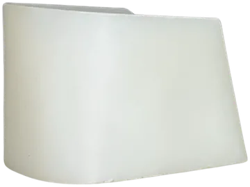 Tacco in plastica da 50 mm, modello C399, bianco, a sezione a D, visto di lato